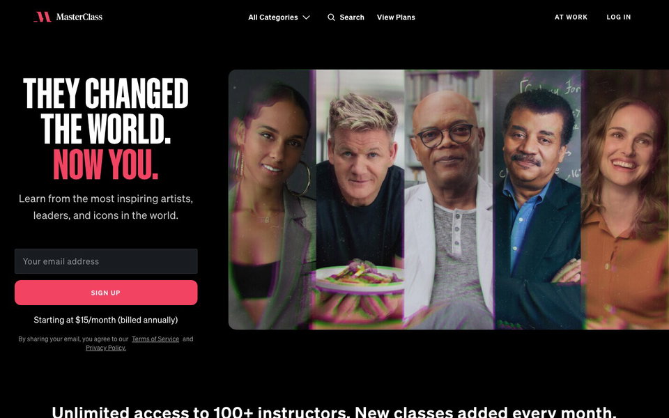 MasterClass website