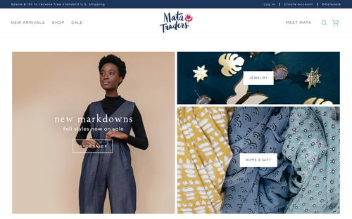 Mata Traders website screenshot