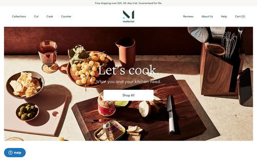 Material website screenshot