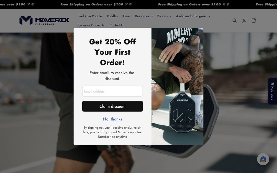 Maverix Pickleball website
