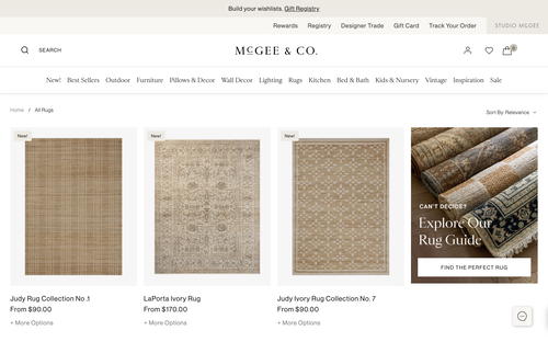 McGee & Co. website screenshot