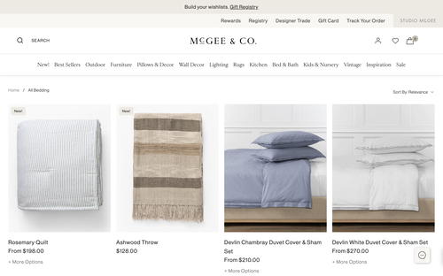 McGee & Co. website screenshot