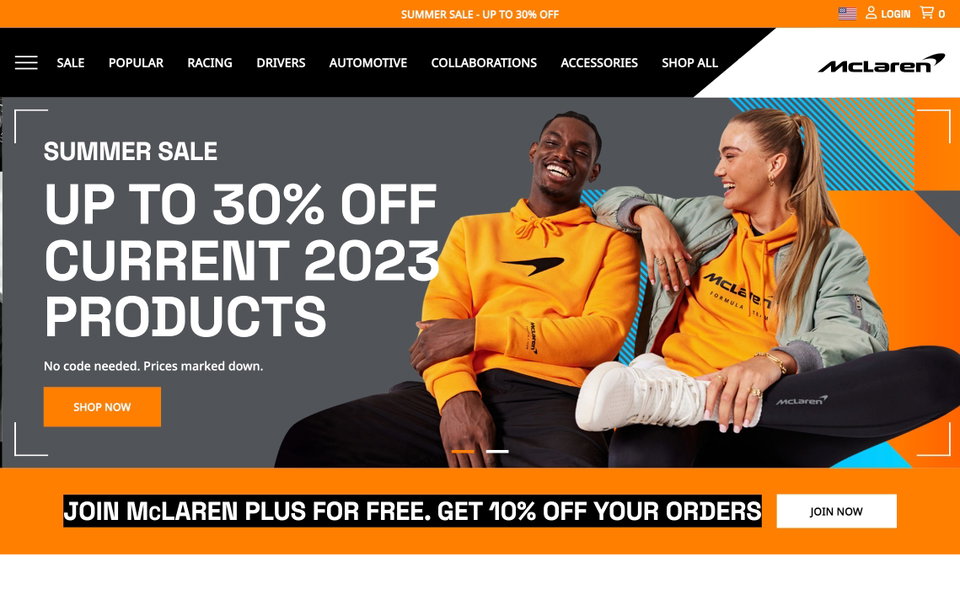 McLaren Store website