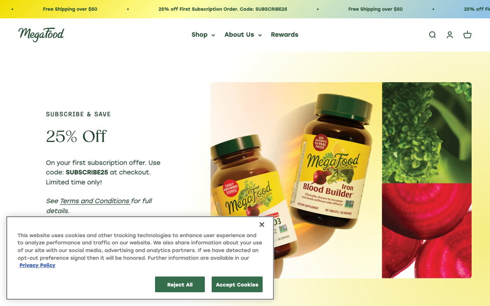 MegaFood website