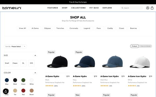 Melin website screenshot