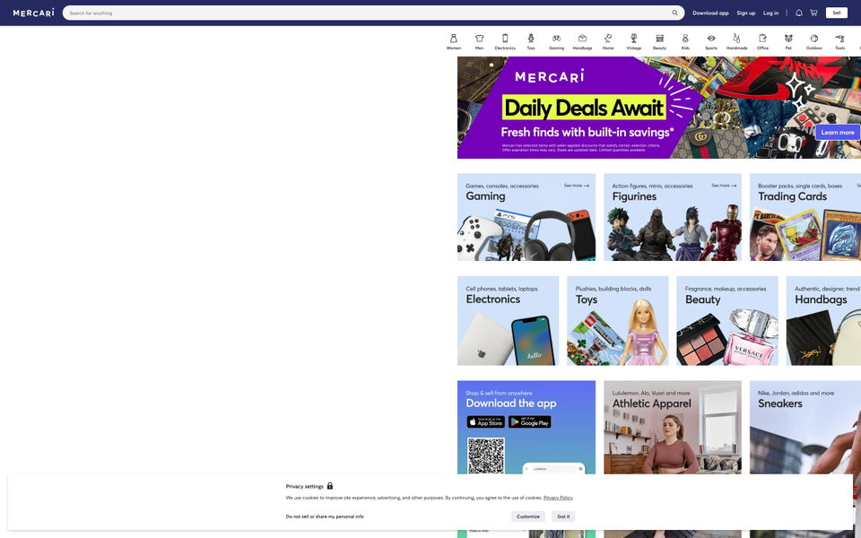 Mercari website