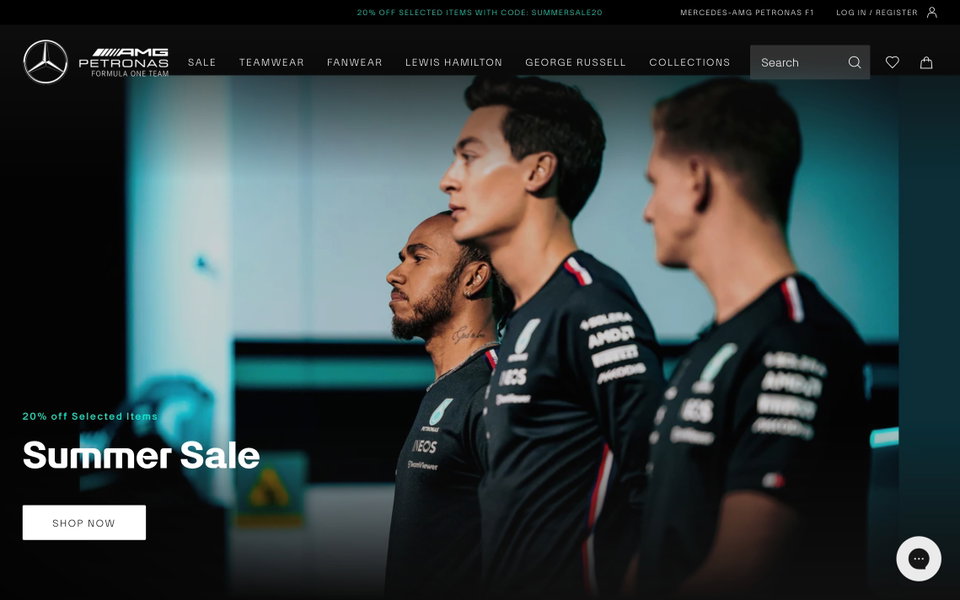 Mercedes AMG F1 Store website