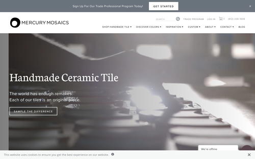 Mercury Mosaics website screenshot