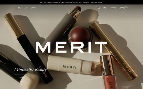 MERIT Beauty website screenshot
