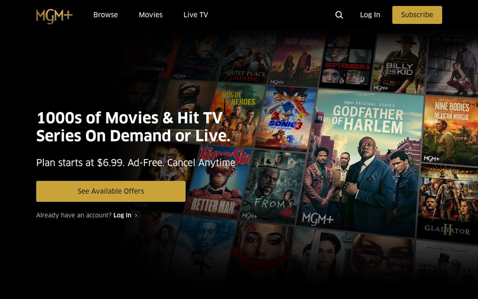 MGM+ website