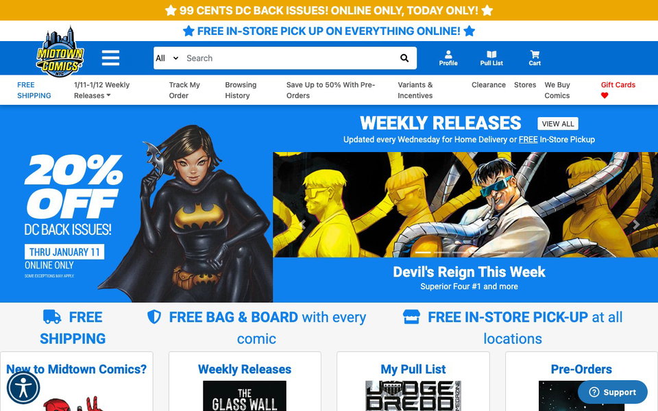 Midtown Comics website