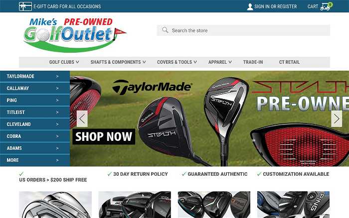 Mike's Golf Outlet screenshot