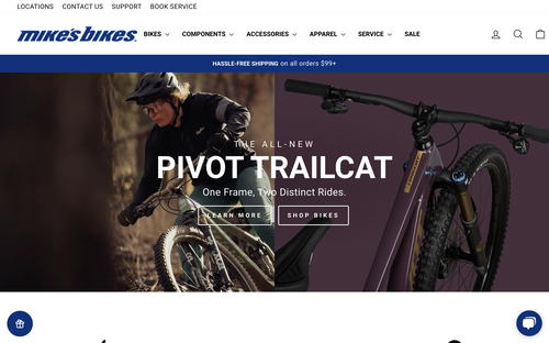 Mike's Bikes website screenshot