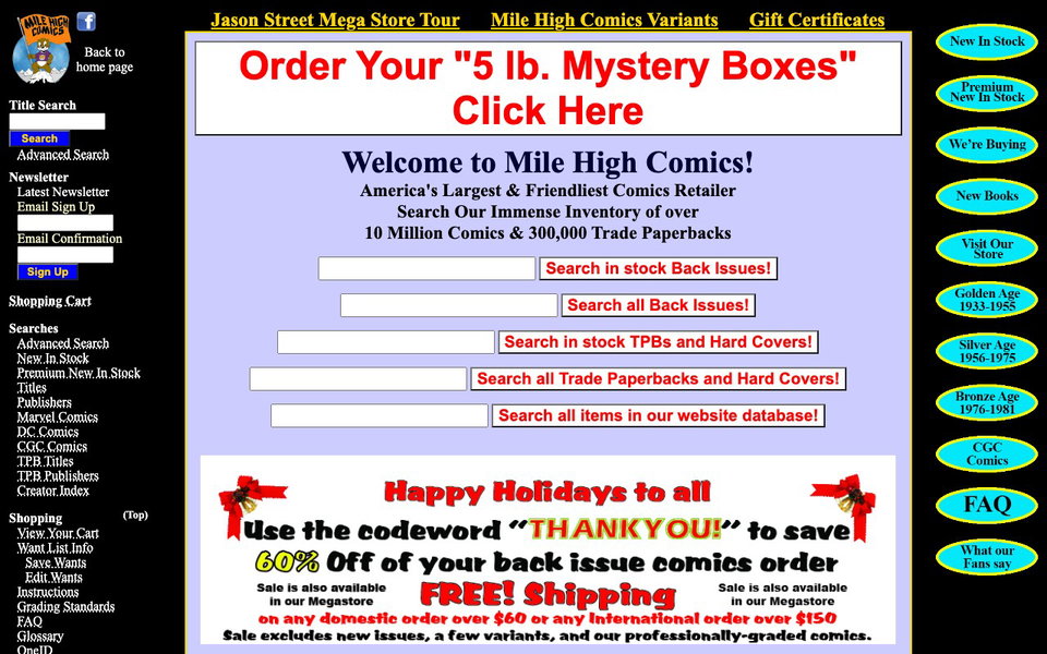 Mile High Comics website