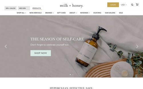 Milk and Honey website screenshot
