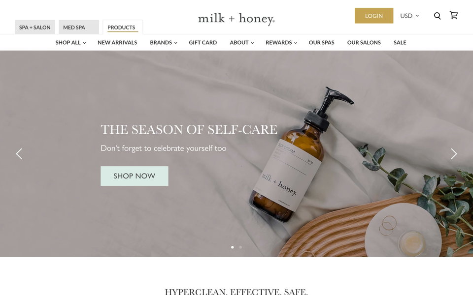 Milk and Honey website