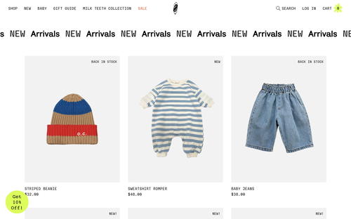 Milk Teeth website screenshot