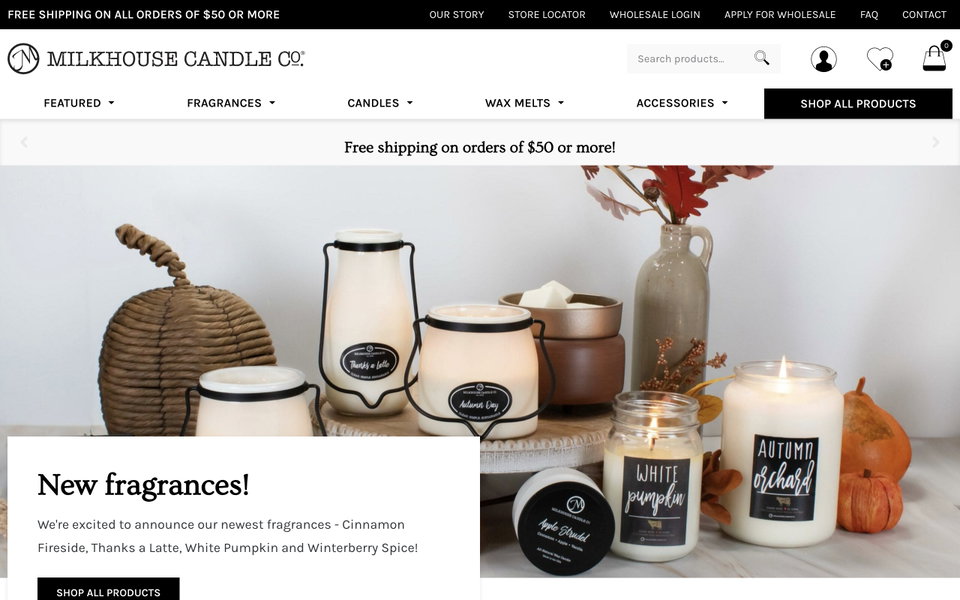 Milkhouse Candle Co. website