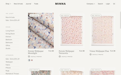 MINNA Goods website screenshot