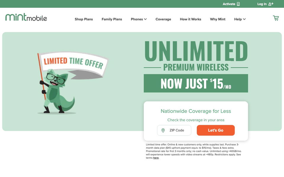 Mint Mobile website