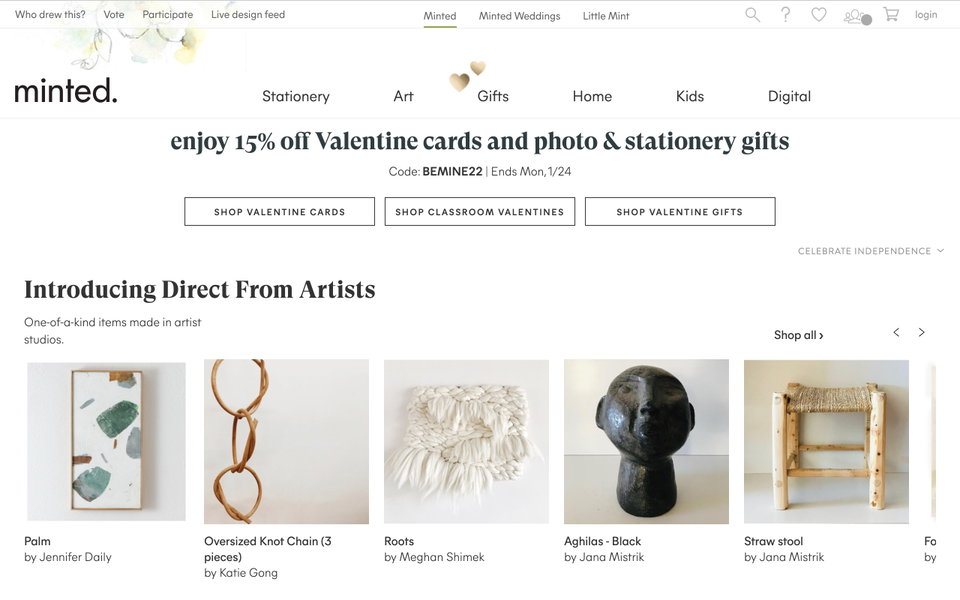 Minted website