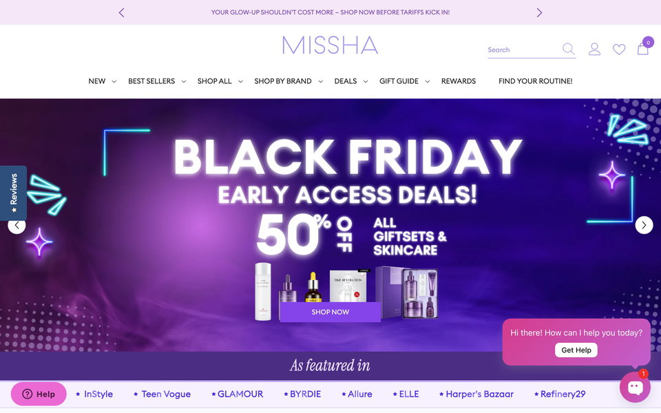 Missha US website