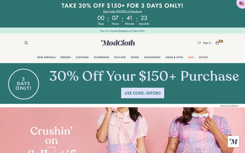 ModCloth website screenshot