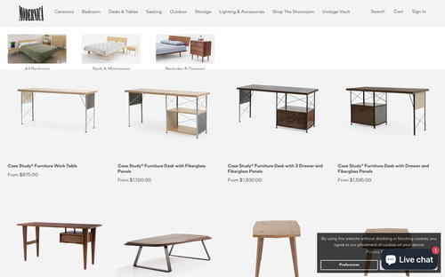 Modernica website screenshot