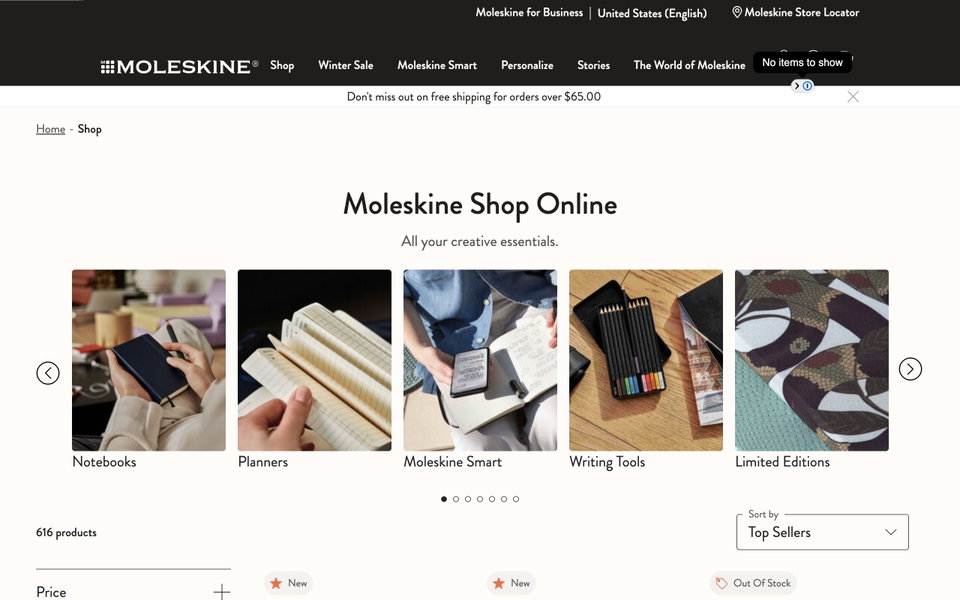 Moleskine website
