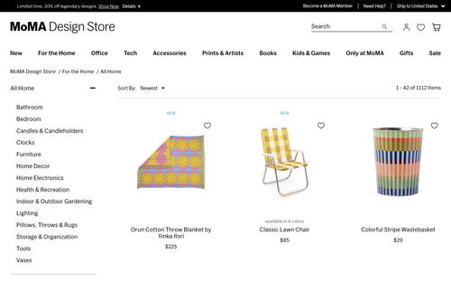 MoMA Design Store website screenshot