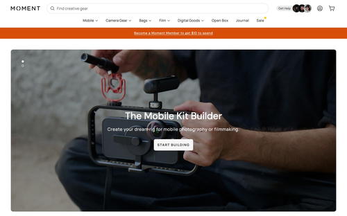 Moment website screenshot