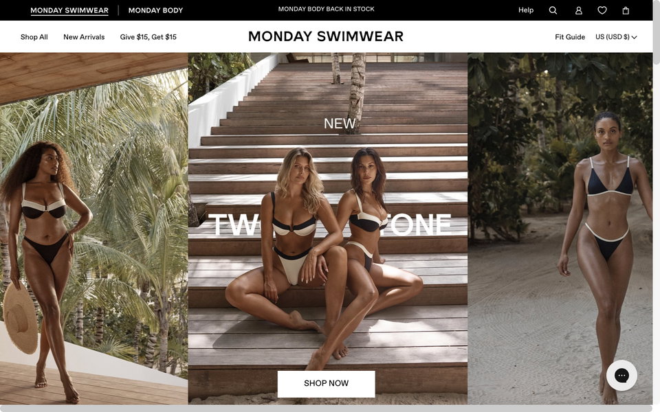 Monday Swimwear website