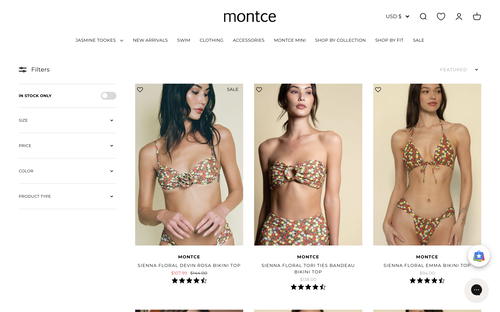 Montce Swim website screenshot