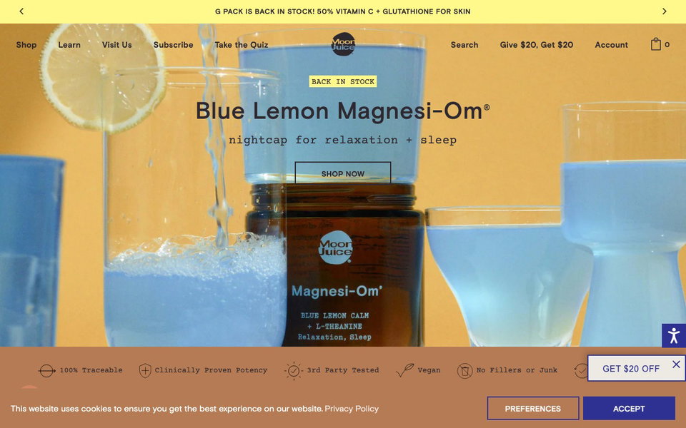 Moon Juice website