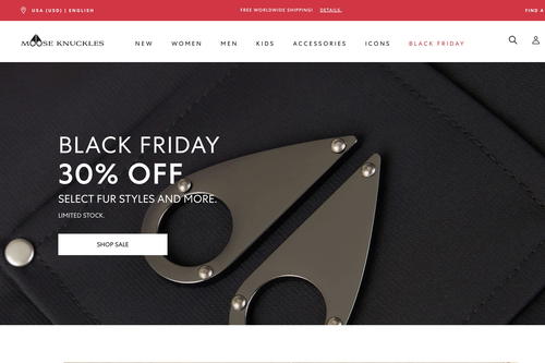 Moose Knuckles website screenshot