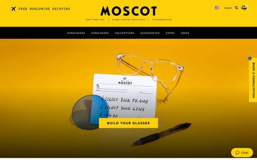 MOSCOT website screenshot