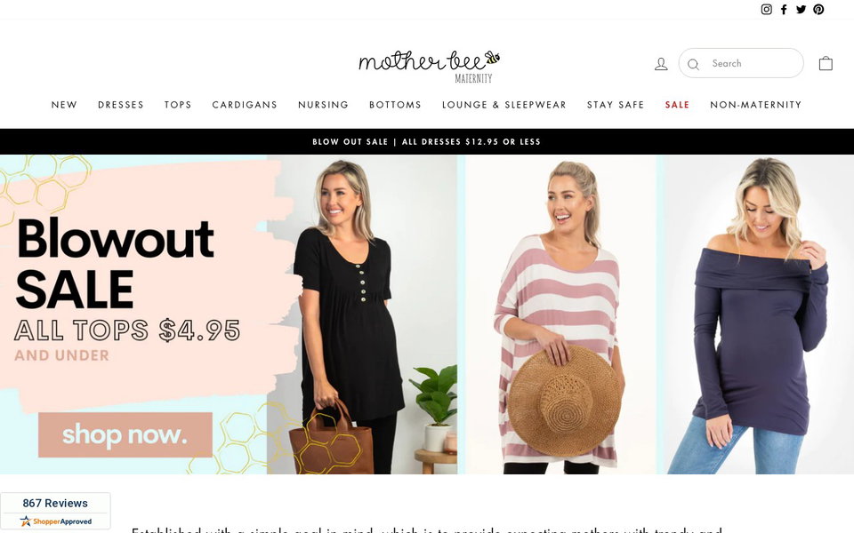 MotherBeeMaternity website