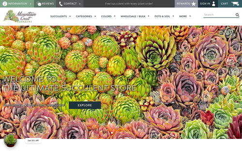 Mountain Crest Gardens website screenshot
