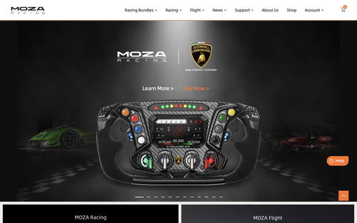 MOZA Sim Racing website screenshot