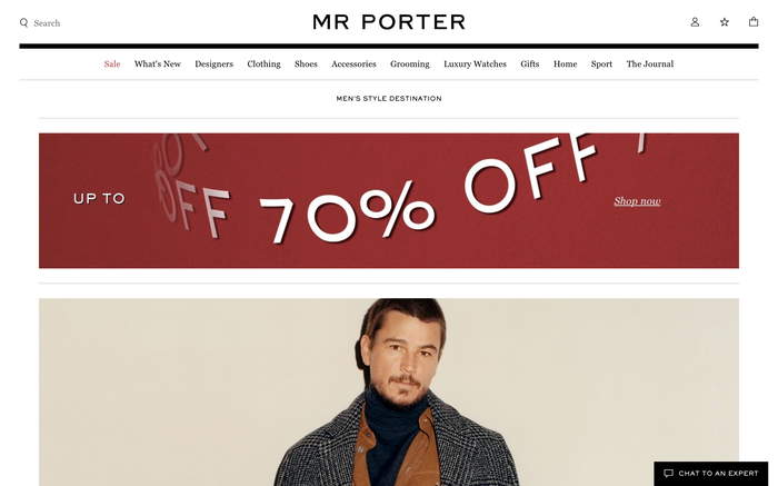 MR PORTER screenshot