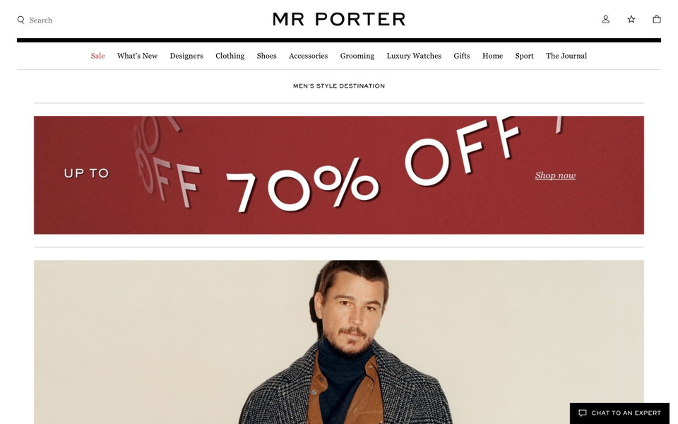 MR PORTER website