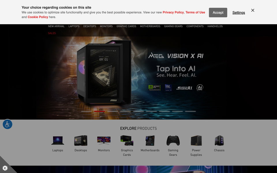 MSI US Store website
