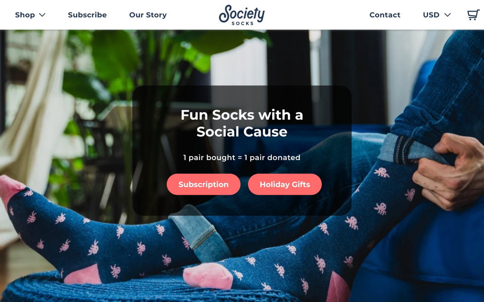 My Society Socks website