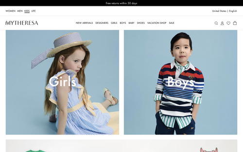 mytheresa.com website screenshot