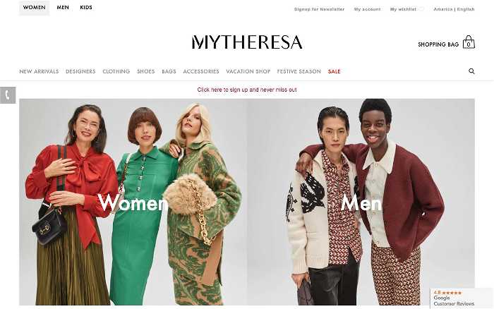 mytheresa.com screenshot