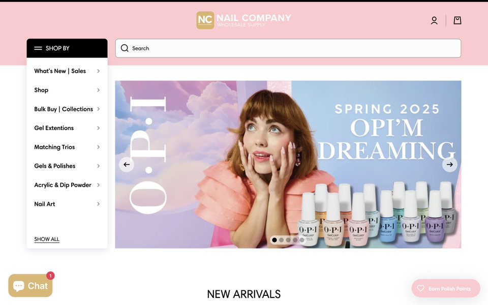 Nail Company Wholesale Supply website