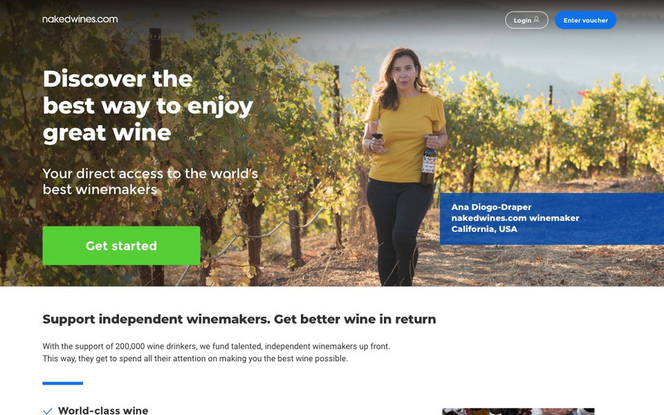 Naked Wines website