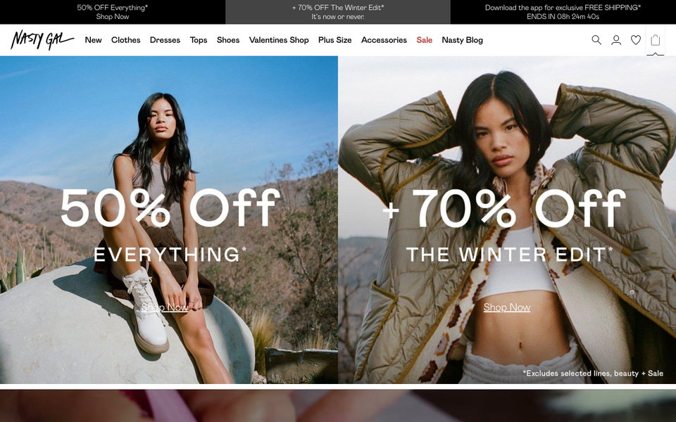 Nasty Gal website