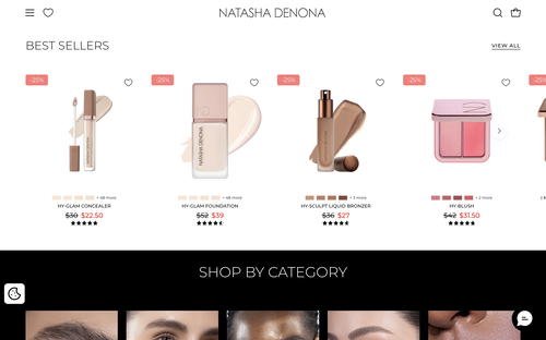 Natasha Denona website screenshot