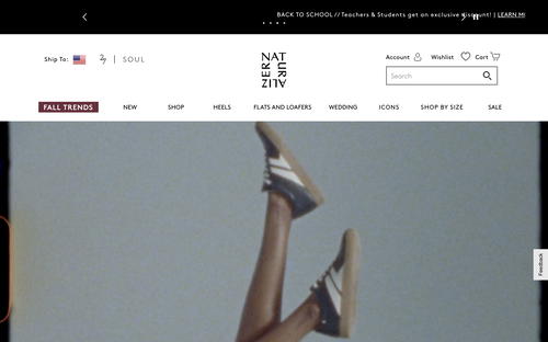 Naturalizer website screenshot